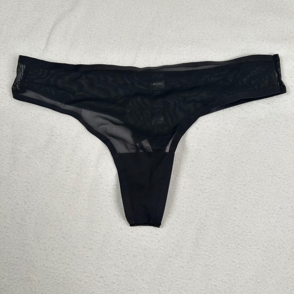 SKIMS Thong Underwear Seamless Mesh Onyx Black Lingerie Minimalist XXS NWT